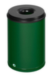 VAR Prullenmand met bluskop, 50 l, RAL6001 smaragdgroen, bovendeel zwart