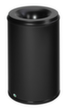 VAR Prullenmand met bluskop, 110 l, RAL9005 gitzwart, bovendeel zwart