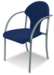 Nowy Styl Bezoekersstoel met gebogen armleuningen, zitting stof (100% polyolefine), blauw