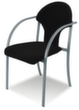 Nowy Styl Bezoekersstoel met gebogen armleuningen, zitting stof (100% polyolefine), zwart