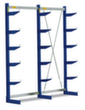 Draagarmstelling, eenzijdig - ontworpen voor plaatsing tegen een wand, hoogte 2480 mm, 6 niveaus