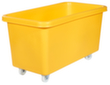 Mobiele rechthoekige container voedselveilig + versterkte basis, inhoud 450 l, geel