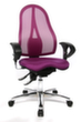 Topstar bureaustoel Sitness 15 met permanent-contactmechanisme, rugleuning met netbekleding, paars  S