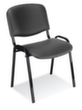 Nowy Styl 12-hoog stapelbare bezoekersstoel ISO met bekleding, zitting kunstleer (65% polyester / 35% katoen), zwart