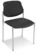 Nowy Styl 6-hoog stapelbare bezoekersstoel Style met bekleding, zitting kunstleer, zwart