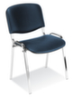 Nowy Styl 12-hoog stapelbare bezoekersstoel ISO met bekleding, zitting kunstleer (65% polyester / 35% katoen), donkerblauw