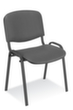 Nowy Styl 12-hoog stapelbare bezoekersstoel ISO met bekleding, zitting kunstleer (65% polyester / 35% katoen), antraciet