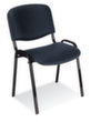 Nowy Styl 12-hoog stapelbare bezoekersstoel ISO met bekleding, zitting kunstleer (65% polyester / 35% katoen), donkerblauw