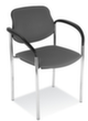 Nowy Styl 6-hoog stapelbare bezoekersstoel Style met bekleding, zitting kunstleer, antraciet