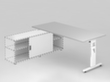Aanbouwtafel voor sideboard, breedte x diepte 1800 x 800 mm, plaat grijs