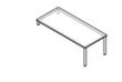 Aanbouwtafel voor sideboard, breedte x diepte 1800 x 800 mm, plaat wit  S