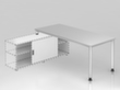 Aanbouwtafel voor sideboard, breedte x diepte 1800 x 800 mm, plaat grijs