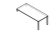 Aanbouwtafel voor sideboard, breedte x diepte 1800 x 800 mm, plaat esdoorn  S
