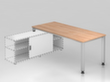 Aanbouwtafel voor sideboard, breedte x diepte 1800 x 800 mm, plaat notenboom