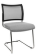 Topstar Bezoekersstoel met sledeframe Visit 20 met netrug, zitting stof (100% polypropyleen), lichtgrijs