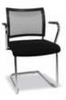 Topstar Bezoekersstoel met sledeframe Visit 20 met netrug, zitting stof (100% polypropyleen), zwart