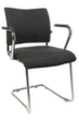 Topstar Beklede bezoekersstoel met sledeframe Visit 20, zitting stof (100% polypropyleen), antraciet  S