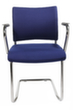 Topstar Beklede bezoekersstoel met sledeframe Visit 20, zitting stof (100% polypropyleen), blauw