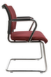 Topstar Beklede bezoekersstoel met sledeframe Visit 20, zitting stof (100% polypropyleen), bordeaux  S