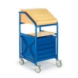 Rollcart Verrijdbaar bureau met laden, RAL5010 gentiaanblauw