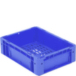 Euronorm stapelcontainers Ergonomic met geperforeerde bodem, blauw, inhoud 9,8 l  S