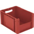 Euronorm zichtbare opslagcontainer met toegangsopening, rood, HxLxB 220x400x300 mm  S