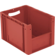 Euronorm zichtbare opslagcontainer met toegangsopening, rood, HxLxB 270x400x300 mm  S