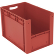 Euronorm zichtbare opslagcontainer met toegangsopening, rood, HxLxB 420x600x400 mm  S