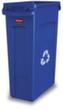 Rubbermaid Afvalverzamelaar Slim Jim® met ventilatiekanalen, 87 l, blauw