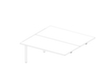 Quadrifoglio In hoogte verstelbare aanbouwtafel Practika voor benchtafel met 4-voetonderstel, breedte x diepte 1600 x 1600 mm, plaat wit