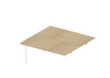 Quadrifoglio In hoogte verstelbare aanbouwtafel Practika voor benchtafel met 4-voetonderstel, breedte x diepte 1600 x 1600 mm, plaat eiken