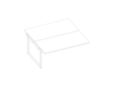 Quadrifoglio Aanbouwtafel Practika voor benchtafel met sledeframe, breedte x diepte 1600 x 1600 mm, plaat wit
