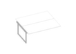 Quadrifoglio Aanbouwtafel Practika voor benchtafel met sledeframe, breedte x diepte 1800 x 1600 mm, plaat wit