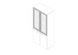 Quadrifoglio Combi-vitrinekast Practika met glasdeuren met lijst, 5 ordnerhoogten, romp wit