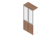 Quadrifoglio Combi-vitrinekast Practika met glasdeuren met lijst, 5 ordnerhoogten, romp wit