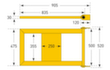 Moravia Balustradedeur S-Line voor aanrijdbeveiliging, balustradedeur, hoogte x breedte 520 x 905 mm  S