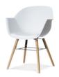 Paperflow Bezoekersstoel Wiseman met armleuningen, zitting wit, 4-voetonderstel  S