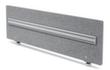 Geluidabsorberende tafelscheidingswand met organisatierail, hoogte x breedte 500 x 1600 mm, wand grijs gemêleerd