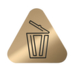 Ondersteuningsdeksel PURE voor afvalbak, goud  S