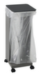 stumpf Mobiele vuilniszakstandaard HM 75, voor 75-liter-zakken, grijs-aluminiumkleurig, deksel RAL7016 antracietgrijs