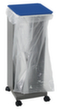 stumpf Mobiele vuilniszakstandaard HM 75, voor 75-liter-zakken, grijs-aluminiumkleurig, deksel RAL5010 gentiaanblauw