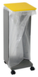 stumpf Mobiele vuilniszakstandaard HM 75, voor 75-liter-zakken, grijs-aluminiumkleurig, deksel RAL1003 signaalgeel