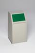 VAR Recycleerbare materiaalcollector met voorflap, 39 l, RAL7032 kiezelgrijs, deksel groen  S