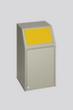 VAR Recycleerbare materiaalcollector met voorflap, 39 l, RAL7032 kiezelgrijs, deksel geel  S