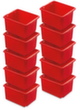 10-delige roterende stapelcontainerset, rood, inhoud 32 l