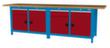 Bedrunka + Hirth Werkbank met massief beukenhouten blad Frame in vele kleuren, 4 laden, 4 kasten