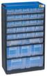 Allit extra stabiele magazijnkast VarioPlus Pro 53/60, 30 lade(n), zwart/blauw/doorschijnend wit