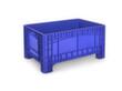 Grote container met versterkte bodem, inhoud 354 l, blauw, 4 voeten