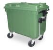 Grote afvalcontainer met scharnierdeksel, 660 l, groen