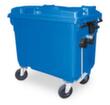 Grote afvalcontainer met scharnierdeksel, 660 l, blauw
